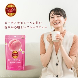 Tully's and Tea Peach Tea & Chamomile, 0.1 oz (3 g) x 12 Tea Bags
