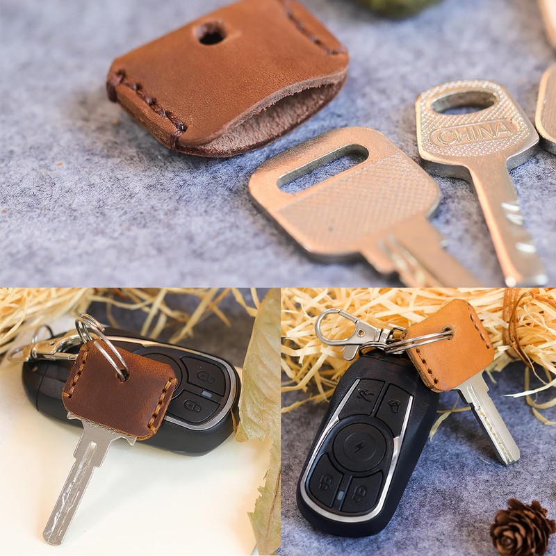 FuoooooGui Cowhide Leather Key Cover Key Cover Key Cap Genuine