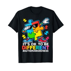 Autism Dabbing Puzzle It's OK To Be Different Autism T-Shirt