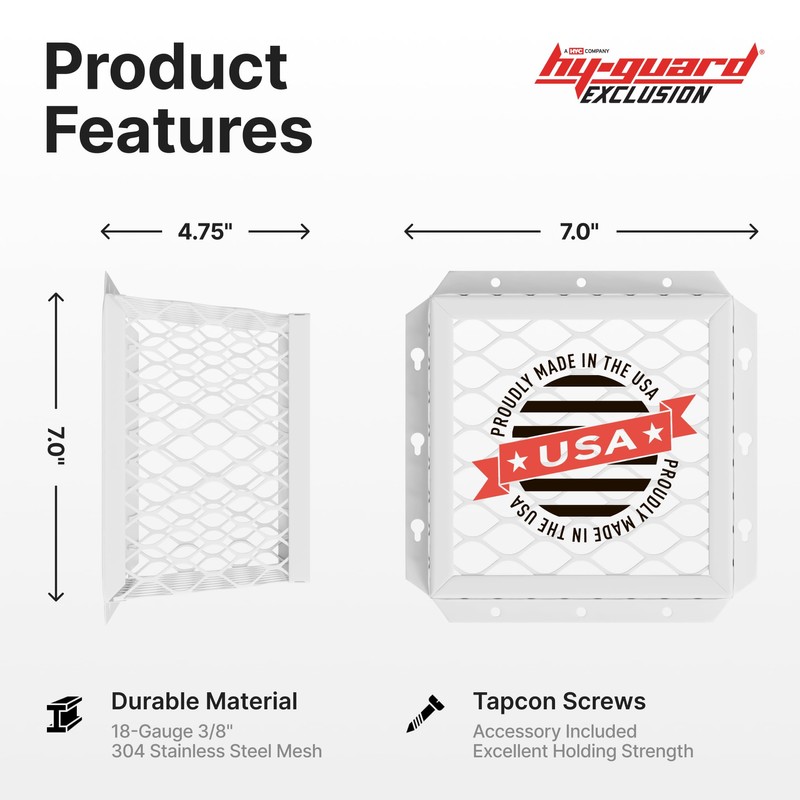 HY-C RVG-DVG Stainless Steel Universal VentGuard, 100% 304 Stainless Steel