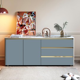 Stickyart Grayish Blue Wallpaper Peel and Stick Contact Paper for Cabinets Drawers Textured Peel and Stick Modern Wallpaper Removable Self Adhesive Wall Paper for Table Bedroom Wall Coverings 12"x160"