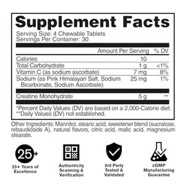 GAT SPORT Masticables de Creatina - Sin Azúcar - 5 g de Monohidrato de Creatina Pura - Probados por Terceros - Para la Salud cerebral - Con Antioxidan