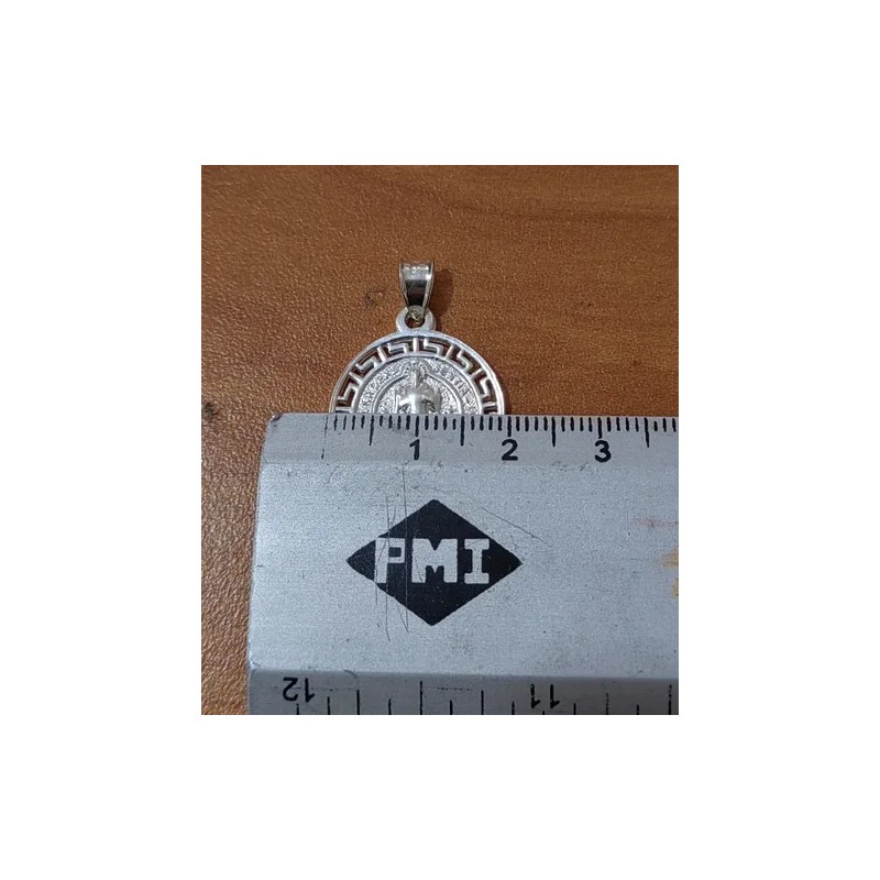 Dije Medalla San Benito Grecas Plata 925 Chi Proteccion