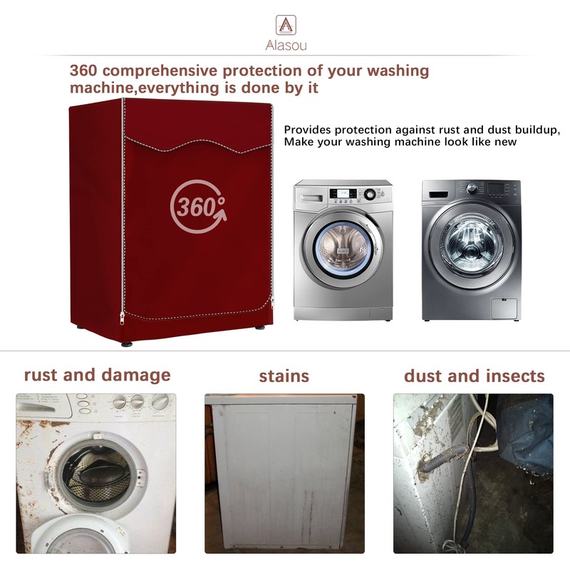 AlaSou Washing Machine Cover & Cover Waterproof 4 Side Covers