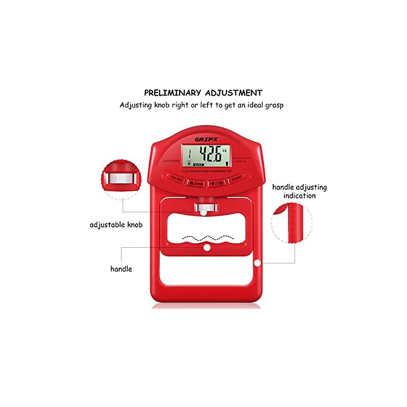 Digital Hand Dynamometer Grip Strength Measurement Meter Auto Capturing Electronic