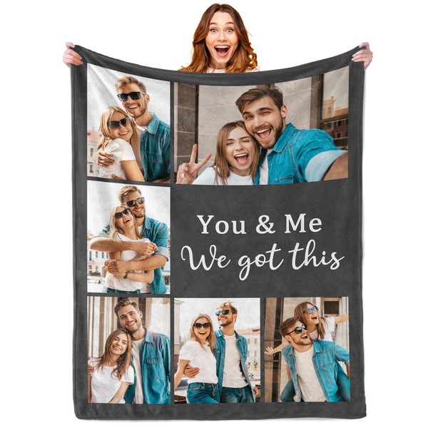 Cara Nonna Custom Blanket with Photo Text Personalized Blankets and