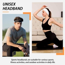 BELEVO Women's Sports Hair Band, 5 cm Headband Yoga Headband Women's Non-Slip Hair Band Unisex Hair Bands for Fitness Running Exercise Gym (Black, White)