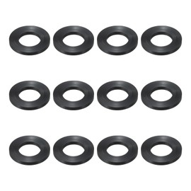 MECCANIXITY Nylon Flat Washer 16mm ID, 30mm OD, 3mm Thickness, M16 Sealing Washer Spacer Metric Plastic Gasket for Screws Bolts Fasteners, Black, Pack of 12