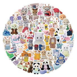 Critters Stickers 100 Pack Laptop Stickers,Calico Critters Vinyl Waterproof Stickers for Water Bottles Skateboard Scrapbook Bike Computer,Phone,-Graffiti Stickers Pack for Teens Girls Kids Adults