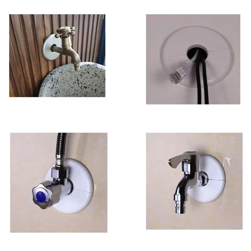 GWYAN 2 Pack Wall Split Flange ABS Round Escutcheon Plate