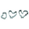 Cockerel, Hen, Chick Set of 3 Easter Cookie Cutters, Stainless