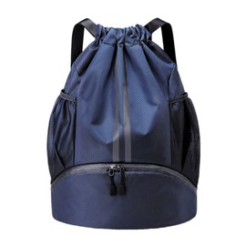 Clair & Gina Gym Sack, Rucksack, Shoe Storage Bag, Pool Bag, Wet and Dry Separation, Sports Bag, Multi-functional, With Side Pockets, For Swimming, Exercise, Excursions, Unisex, Gym Sack - Dark Blue