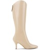 Allegra K Women's Pointed Toe Stiletto Heel Beige Knee High
