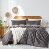 BOLINLIVING Plaid Duvet Cover Set King Size, Dark Grey Checkered