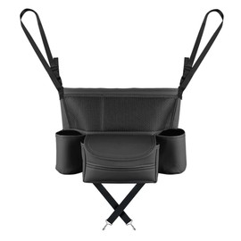 OtpOutopa Car Purse Holder Between Seats Car Organizer, Leather Large Capacity Car Handbag Holder for Front Seat, Seat Back Net Bag Double-sided Tissue Storage Handbag Holder Car Divider (Black)