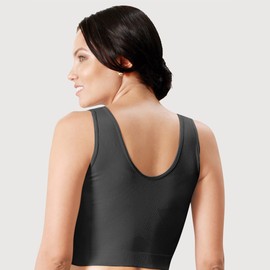 Annette womens Post-surgical Front Close Longline Recovery-sleep Bra, Black, X-Large-XX-Large US