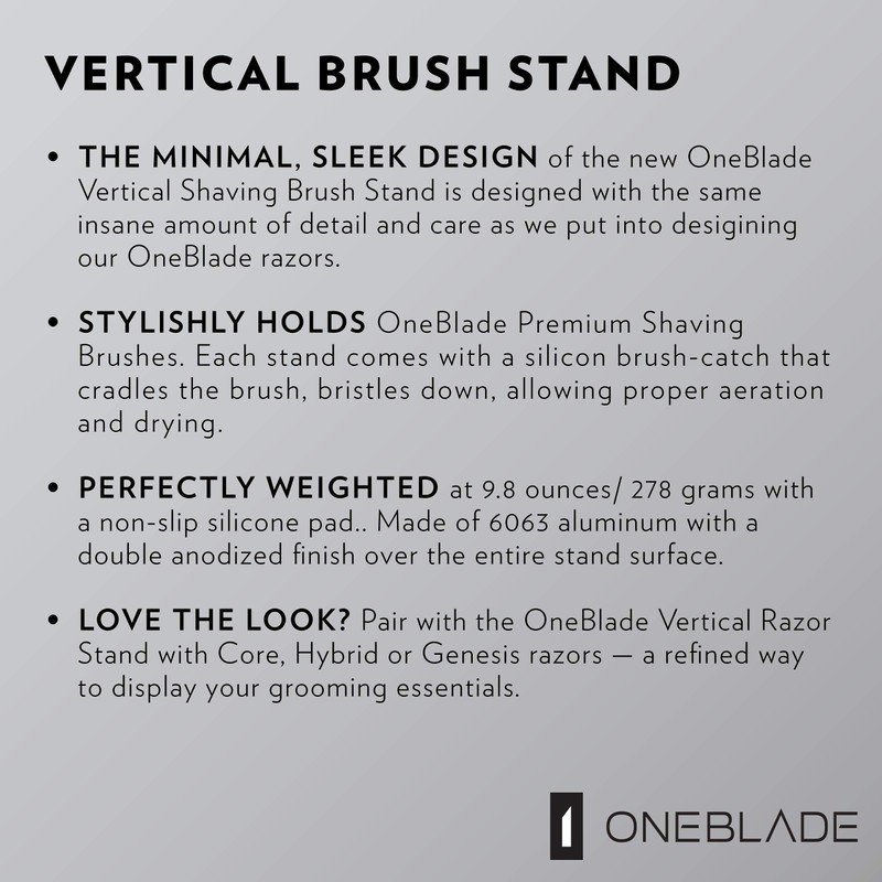 OneBlade Soporte vertical para cepillo para polvo de afeitado (plateado)