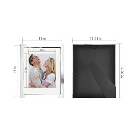 DECANIT 11x14 Metal Picture Frame Display Pictures 8x10 with Mat & 11x14 Without Mat Wall Gallery Photo Frames Pack Of 2,Silver