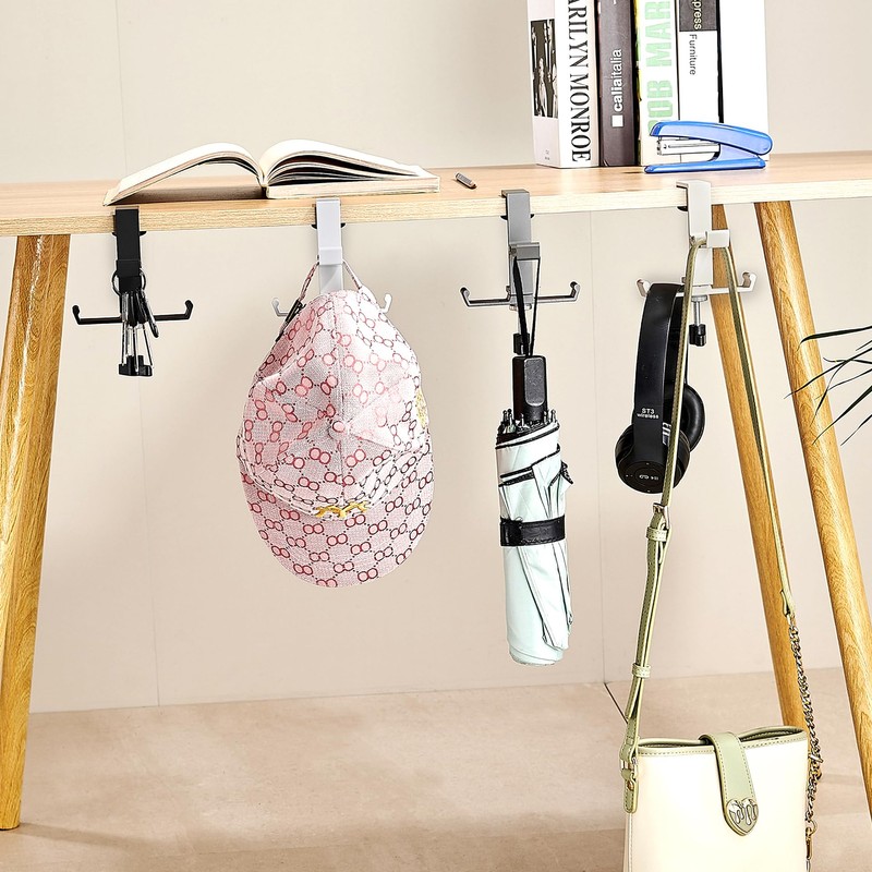 Heavyrain Desk Edge Hook Hanger, No Drilling Headphone Holder with