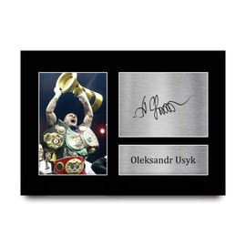 HWC Trading A4 Oleksandr Usyk Gifts Printed Signed Autograph Picture for Boxing Memorabilia Fans - A4