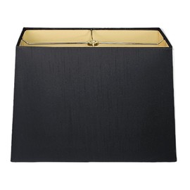 Royal Designs, Inc. HB-613-12BLK Rectangle Hardback Lamp Shade, (5 x 10) x (8 x 12) x 9.5, Black with Gold