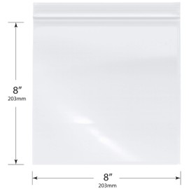 Plymor Heavy Duty Plastic Reclosable Zipper Bags, 4 Mil, 8" x 8" (Pack of 500)