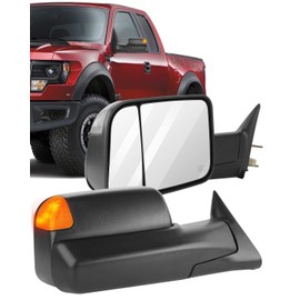 ECCPP Towing Mirrors Fit For 1998-2002 For Dodge For Ram/For Ram Truck A Pair Of Power Control Heated Turn Signal Black Manual Folding And Flip Up Lh Rh Pickup Truck Mirrors