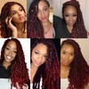 14 Inch Passion Twist Hair, Short Ombre Burgundy Water Wave