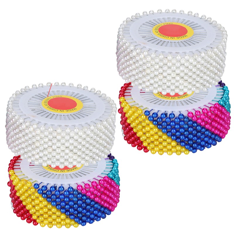 1920Pcs Pearl Head Pins Color Pinwheel Cloth Fixing Bouquet Decoration
