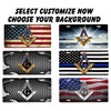 Masonic Front Novelty Car Tag Sign with Custom Background Options