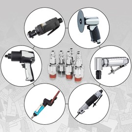 6 UNIDS Accesorios de Manguera de Aire de Acero Inoxidable 1/4 Pulgada NPT Conectores de Acoplador de Conexión Rápida Giratorios de 360 ​​​​Grados, Adecuados para Herramientas