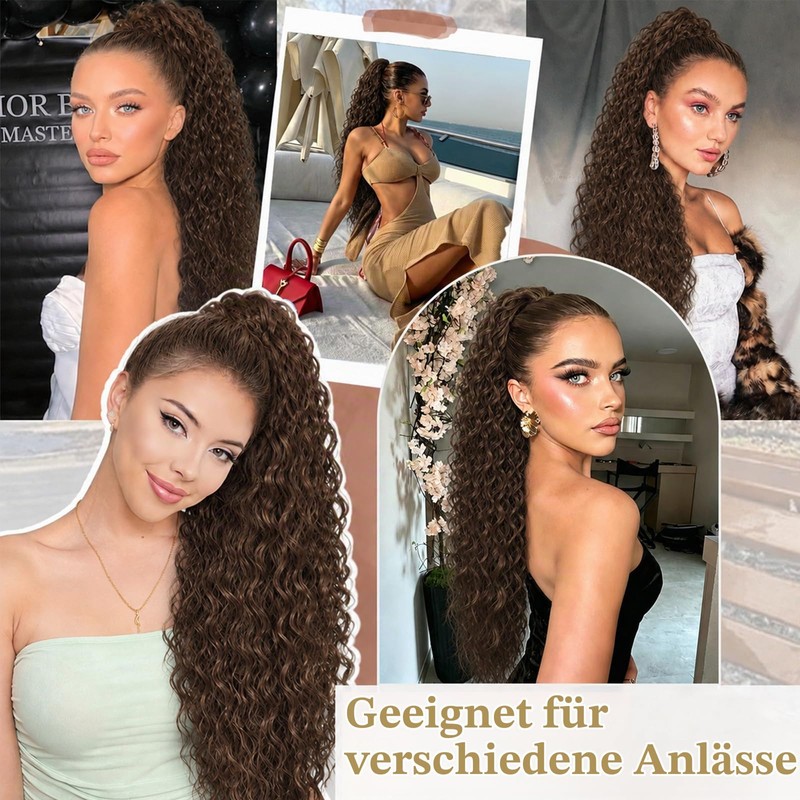 LIULINY 90 cm Wavy Ponytail Extension, Ponytail Extension