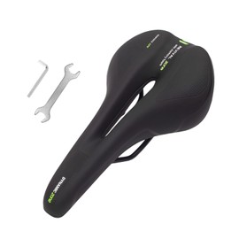 Yunova Bike Seat for Men and Women - Comfortable Bicycle Saddle with Triple Shock Absorption, Waterproof PU Leather, Ergonomic Wide Design, Reflective Strip for Road and Mountain Bikes