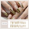 Vopintpy Gold 3D Irregular Pattern Press on Nails Extra Long