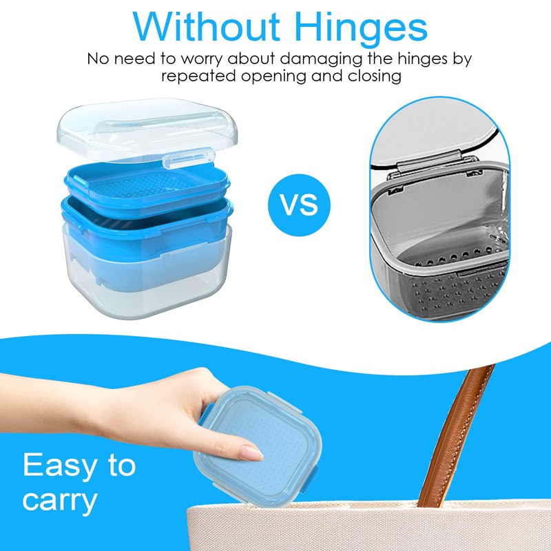 ARGOMAX Denture Case, Denture Cup for Soaking Dentures, Thorough Cleaning