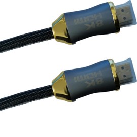 Xclio HDMI 2.1 Braided Cable HDR 8K60/4K120 eARC 3D Ultra High Speed with Ethernet 2M Black