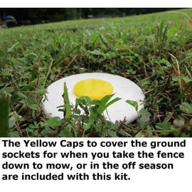 Ground Socket and Cap Kit for Pocket Fences Includes Install Tool and Auger (18 Sleeves and 18 Caps)