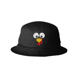 Go All Out One Size Black Bucket Turkey Face Thanksgiving Embroidered Cap Dad Hat