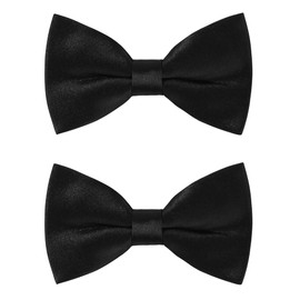 Tripome 2 PCs Men's Classic Pre-tied Bow Ties for Men Kids Boys Adjustable Bowtie for Wedding Party Celebrations, Black-2 Pack, S-Kids