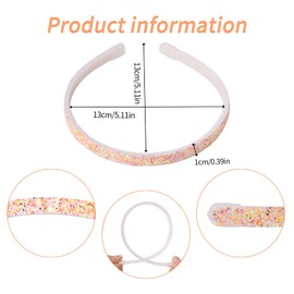 Nenjindz Pack of 6 Glitter Headbands, Glitter Headband, Cute Non-Slip Thick Plastic Hair Bands with Teeth, Glitter Hair Accessories, Star Sequins, Headband for Children, Little Girls