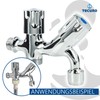 tecuro 22260 Combination Outlet Valve with Additional Device Connection Chrome-Plated