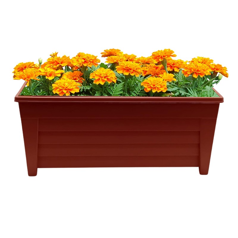 SIDSON 55cm Window Trough Planter – Large Rectangular Plastic Flower