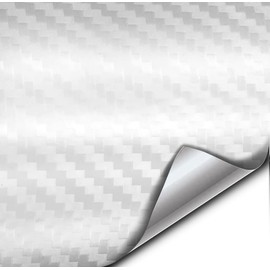 VViViD+ Premium Carbon Fiber Vinyl Wrap Film (White, 1/2ft x 5ft)