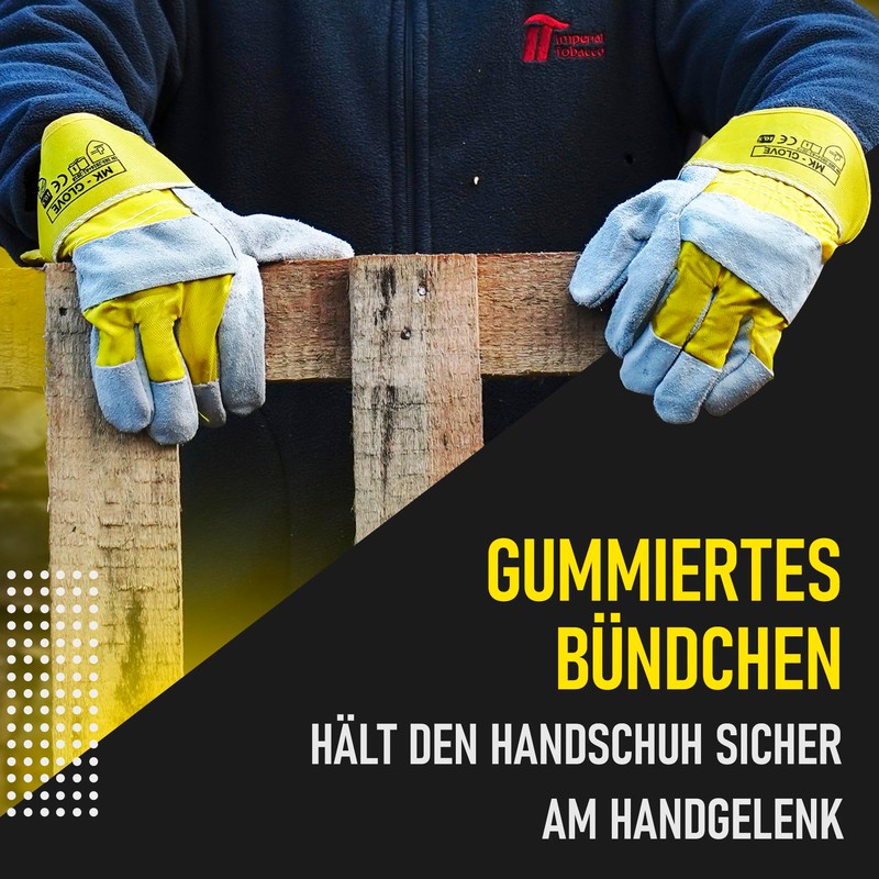 MK-Glove Robust Work Gloves Leather Men - Gardening Gloves with