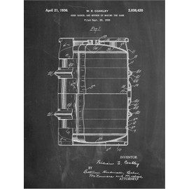 ART.COM Stretched Canvas Print Beer Barrel Patent by Cole Borders, 12" x 16"