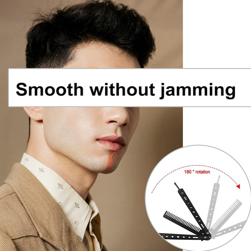 Stainless Steel Butterfly Comb – Foldable Training Hair & Beard
