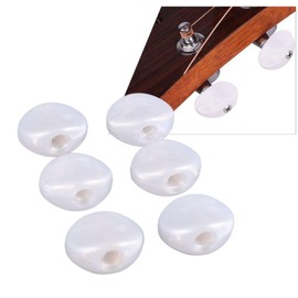 6PCS Guitar Tuning Key Button Plastic Oval Electric Guitar Tuners Machine Head Replacement Tuner Button (White)