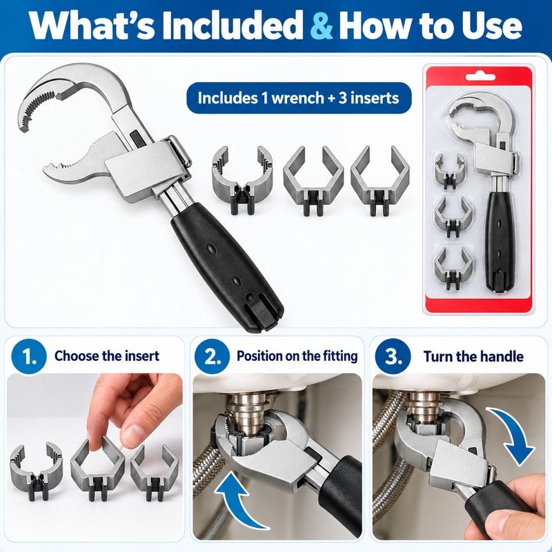 Adjustable Sink Wrench for Plumbing Repair – Multipurpose Hand Spanner