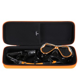 Tourmate Hard Storage Case for Greatever Dry Snorkel Set,Travel Case for Anti-Fog Scuba Diving Mask, Only Case (Orange)