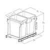 Silverline Double 20 Qt. Kitchen Cabinet Pull-Out White Waste Container
